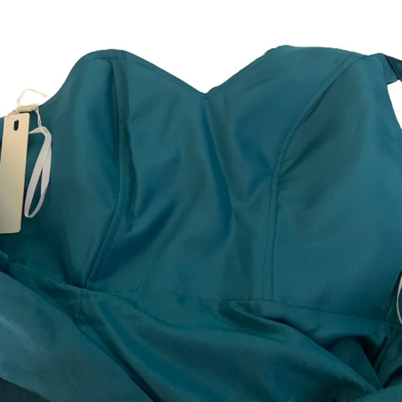 MAKE YOU PRETTY MORE Teal Blue One Shoulder Evening Gown - NWT - Picture 10 of 16
